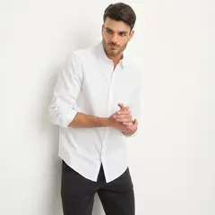 BASEMENT - Camisa Hombre Manga larga Recto de Algodón