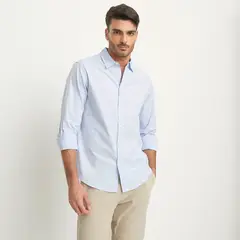 BASEMENT - Camisa Hombre Manga larga Recto de Algodón