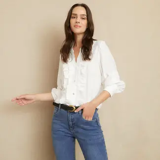 UNIVERSITY CLUB - Blusa Mujer Manga larga globo