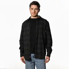 DENIMLAB - Camisa Hombre de Cuadros Manga larga Recto de Algodón