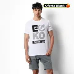 ECKO - Camiseta Hombre Manga corta con Logo de Algodón