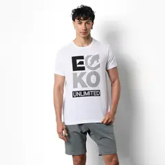 ECKO - Camiseta Hombre Manga corta con Logo de Algodón