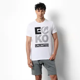 ECKO - Camiseta Hombre Manga corta con Logo de Algodón