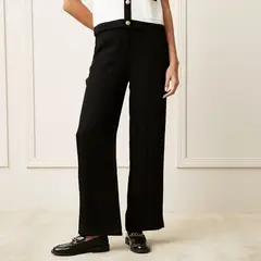 BASEMENT - Pantalón Wide Leg Mujer Tiro medio