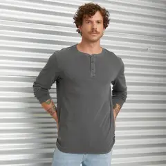 DENIMLAB - Camiseta Hombre Manga larga de Algodón