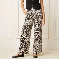 BASEMENT - Pantalón Wide Leg Mujer Tiro medio