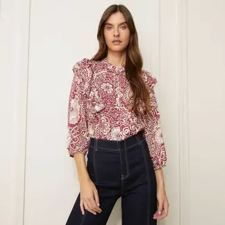 BASEMENT - Blusa Mujer con Estampado Manga 3/4