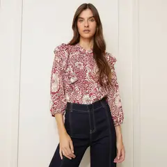 BASEMENT - Blusa Mujer con Estampado Manga 3/4