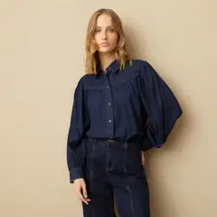UNIVERSITY CLUB - Camisa Mujer Manga larga globo