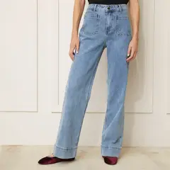 BASEMENT - Jean Wide leg Mujer Tiro alto