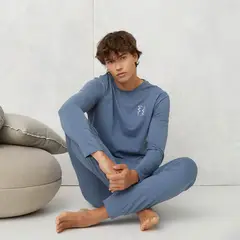 BEARCLIFF - Pijama Hombre Manga larga de Algodón