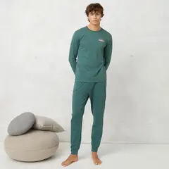 BEARCLIFF - Pijama Hombre Manga larga de Algodón