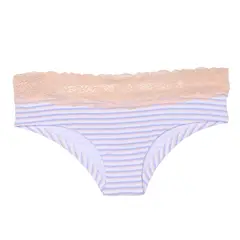 SYBILLA - Panti Clásico con Encaje de Algodón para Mujer