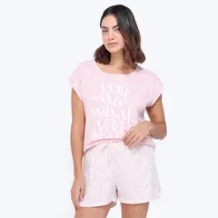 BLU - Conjunto de pijama con short Mujer Corto Manga corta