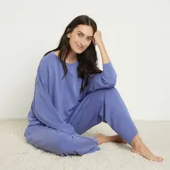 BENETTON - Pijama completa con pantalón Mujer Manga larga