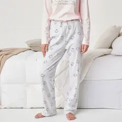 SYBILLA - Pantalón de pijama Mujer Largo de Algodón