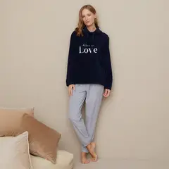 BLU - Pijama completa con pantalón Mujer Largo Manga larga