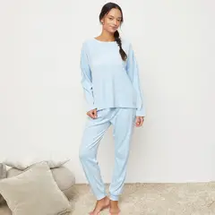 SYBILLA - Conjunto de pijama con pantalón Mujer Largo Manga larga