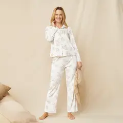 SOUTHLAND - Pijama Completa con pantalón para Mujer Manga larga Con Flores