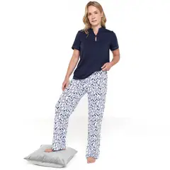 SOUTHLAND - Pijama completa con pantalón Mujer Largo Manga corta de Algodón