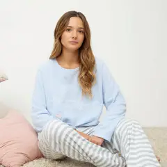 SYBILLA - Camiseta de pijama Mujer Manga larga