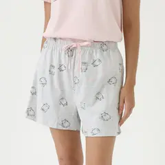 SYBILLA - Short de pijama Mujer Corto de Algodón