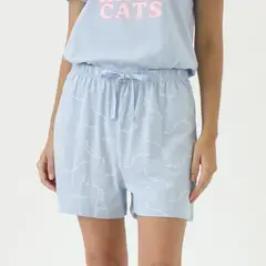SYBILLA - Short de pijama Mujer Corto de Algodón