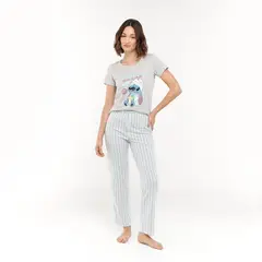 DISNEY - Pijama completa con pantalón Mujer Largo Manga corta de Algodón