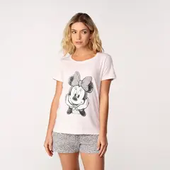 DISNEY - Pijama completa con short para Mujer Manga corta de Algodón