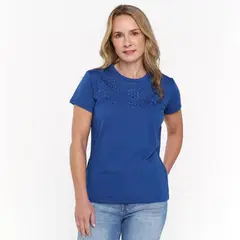 NEWPORT - Camiseta Mujer con Estampado Manga corta de Algodón