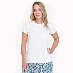 NEWPORT - Camiseta Mujer con Estampado Manga corta de Algodón