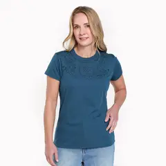 NEWPORT - Camiseta Mujer con Estampado Manga corta de Algodón