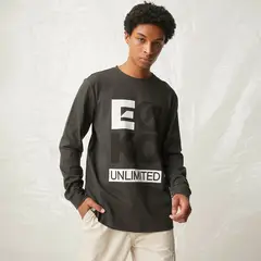 ECKO - Camiseta Hombre Manga larga con Logo de Algodón