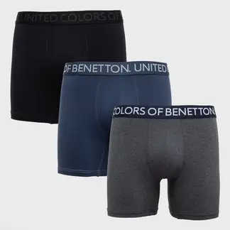 BENETTON - Boxer Hombre Pack de 3 de Algodón