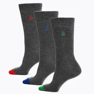 BENETTON - Medias Hombre Medio Pack de 3
