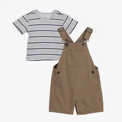 YAMP - Set Camiseta manga corta + Jardinera para Bebé niño en Algodón