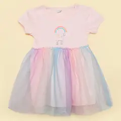 YAMP - Vestido para Bebé niña Tutú Manga corta de Algodón