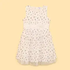 YAMP - Vestido para Niña con Flores de Algodón