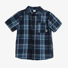 YAMP - Camisa para Niño de Cuadros Manga corta de Algodón