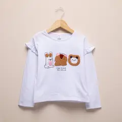 YAMP - Camiseta manga larga para Niña de Algodón