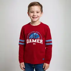 YAMP - Camiseta manga larga Niño Estampado Manga larga Algodón