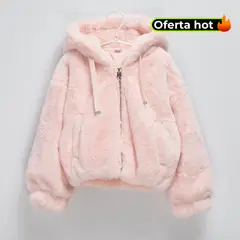 YAMP - Chaqueta Niña Efecto pelo Con capucha