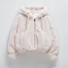 YAMP - Chaqueta Niña Efecto pelo Con capucha