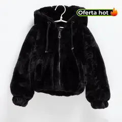YAMP - Chaqueta Niña Efecto pelo Con capucha