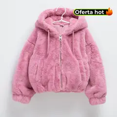 YAMP - Chaqueta Niña Efecto pelo Con capucha