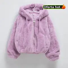 YAMP - Chaqueta Niña Efecto pelo Con capucha