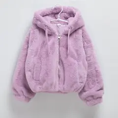 YAMP - Chaqueta Niña Efecto pelo Con capucha