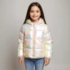 YAMP - Chaqueta para Niña Acolchado Con capucha