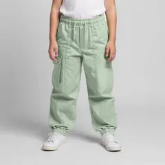 YAMP - Jean para Niña Cintura elásticada Cargo de Algodón