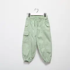 YAMP - Jean para Niña Cintura elásticada Cargo de Algodón